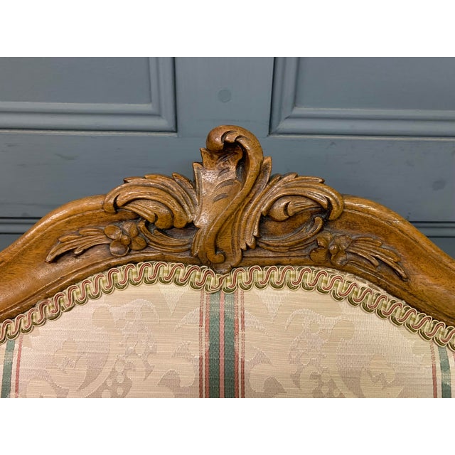 Brown French Carved Walnut Armchairs, 1910, Set of 2 For Sale - Image 8 of 16