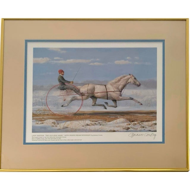 Late 20th Century Horse Racing Print Signed Jenness Cortez Equestrian Art Decor For Sale - Image 4 of 7
