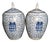 Blue and White Double Happiness Melon Ginger Jars - Pair - 8.7" H For Sale