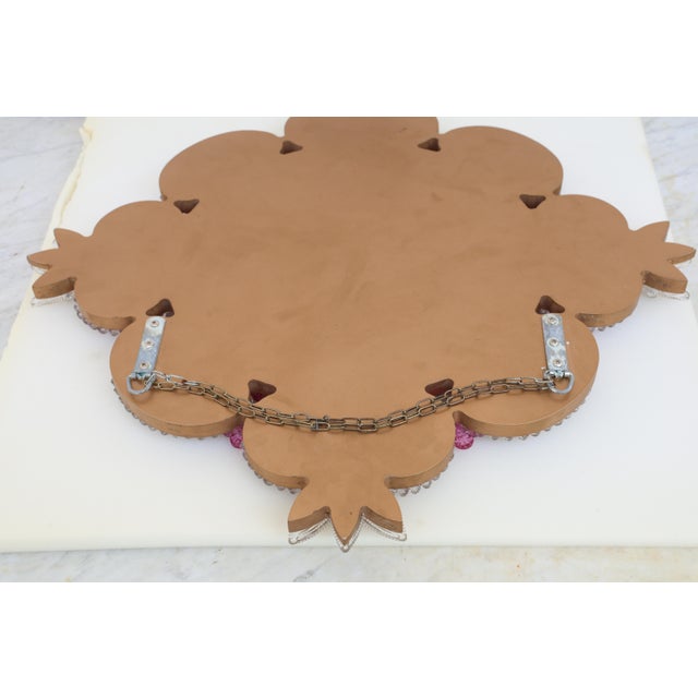 Excepetional Vintage Pink Murano Glass Wall Mirror For Sale - Image 11 of 13
