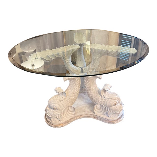 Painted Dolphin Dining Table For Sale