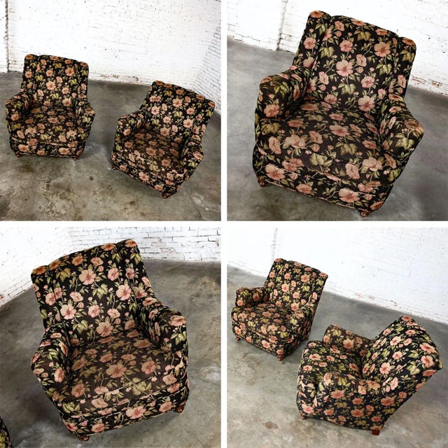 Late 20th Century Cottagecore Style Pair of Floral Lounge Chairs by Sam Moore Furniture a Division of Hooker Furniture For Sale - Image 10 of 12