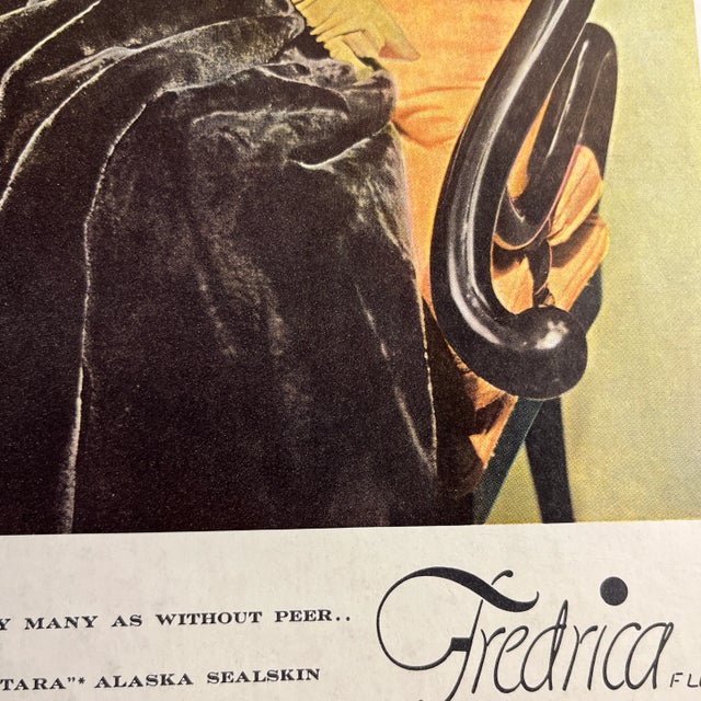 1950s Fredrica Furs Matted Ad For Sale - Image 4 of 5