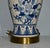 Vtg. Blue & White Porcelain Floral Design Table Lamp W/Brass Base For Sale - Image 4 of 13