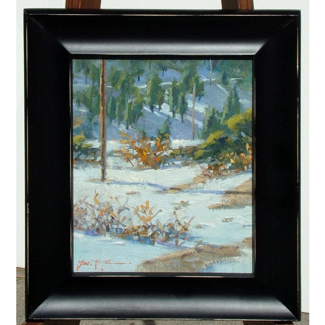 Green 2007 "Down to the Meadow" Impressionist Style Winter Landscape Oil Painting by Frank LaLumia, Framed For Sale - Image 8 of 8