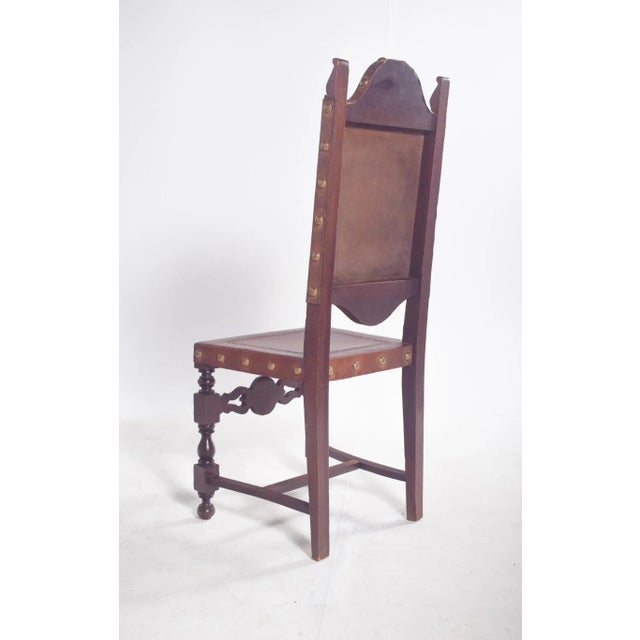 Dining Chairs with Leather Seats and Backs, Set of 5 For Sale - Image 14 of 15