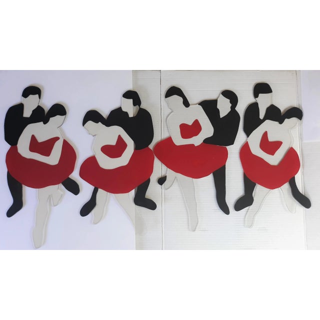 1995 Marco Lodola Stage Dancers Four Enamel Paintings on Perspex - Set of 4 Made in Italy For Sale - Image 12 of 12
