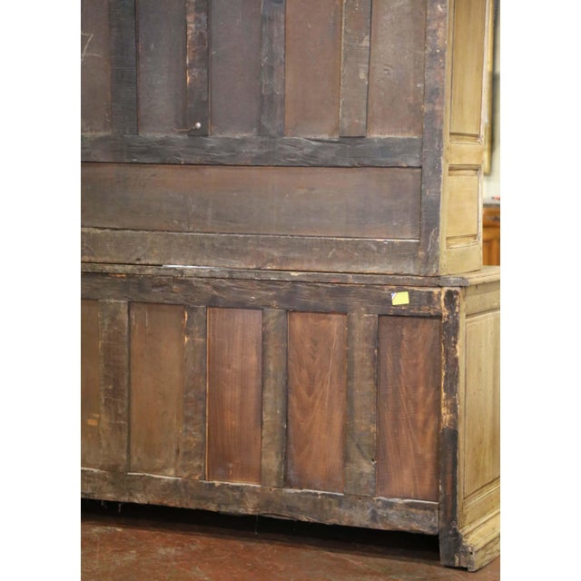 18th Century French Louis XIV Bleached Oak Buffet Deux Corps From Normandy For Sale - Image 13 of 14