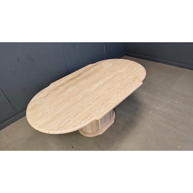 Vintage Oval Travertine Dining Table, 1970s For Sale - Image 4 of 11
