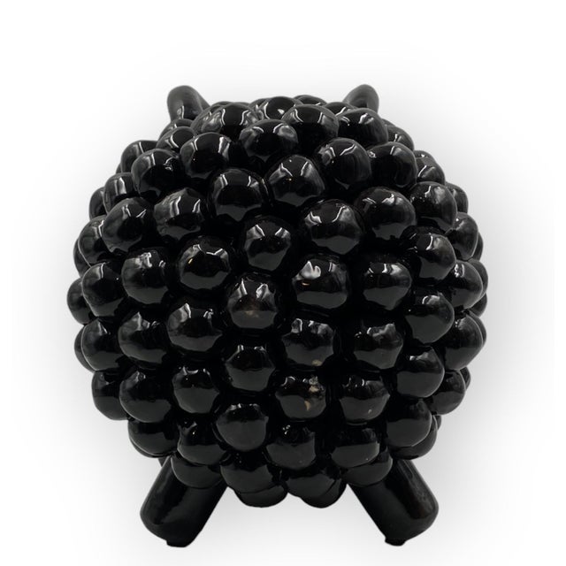 Black Ceramic Ram Sculpture, Italy, 1980s For Sale - Image 13 of 18