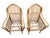 Mid 20th Century Mid 20th Century Pair Cathedral Split Reed Rattan Arm Chairs For Sale - Image 5 of 17