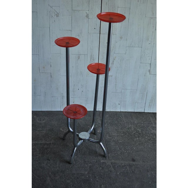 Bauhaus Chrome and Plastic Plant Stand, 1940s For Sale - Image 6 of 6