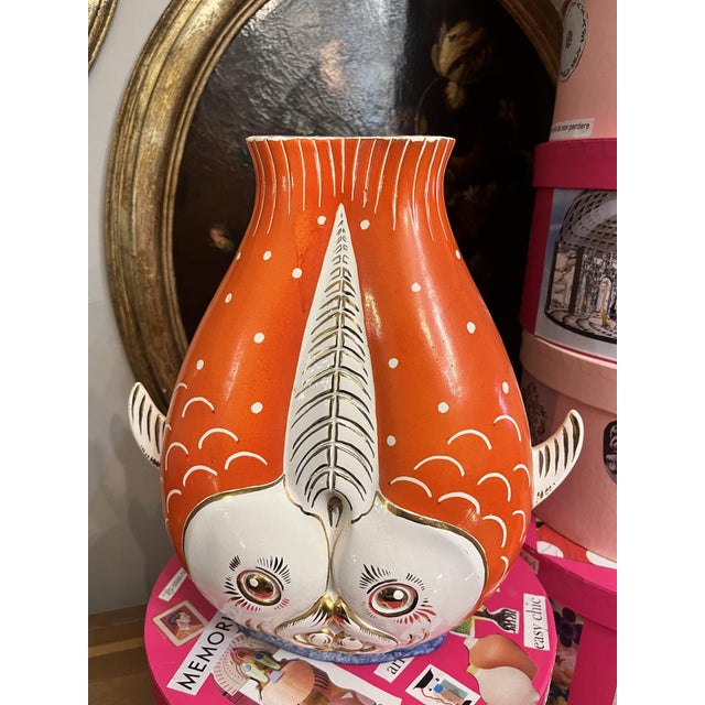Fish-Shaped Ceramic Vase, 1950s For Sale - Image 6 of 10