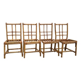 Bamboo Chairs, 1970s, Set of 4 For Sale