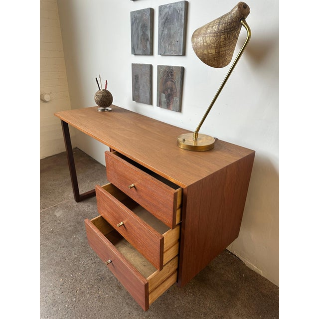 Mid-Century Modern Rs Associates Danish Teak Writing Desk For Sale - Image 3 of 9