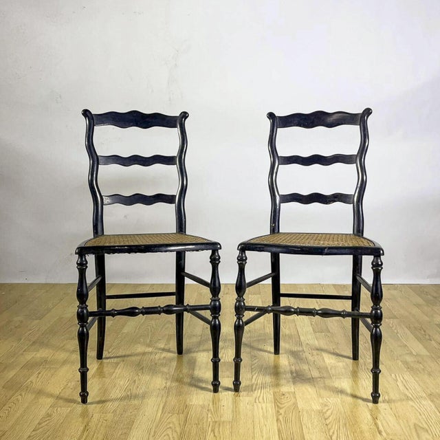 Rustic Ladder-Back Chairs, Set of 2 For Sale - Image 5 of 9