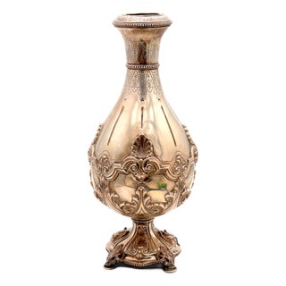 Silver Vase with Shell Reliefs For Sale