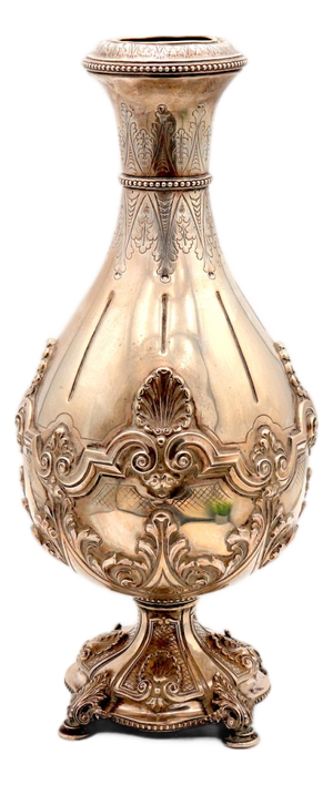 Silver Vase with Shell Reliefs