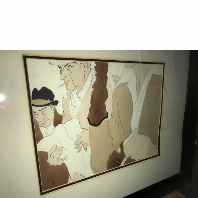 Mid 20th Century Coa Stamped on Back Victor DI Gesu Mid 20th Century Private Collection Ca Artists Wall Art Mobsters 30’s Disney Early Piece For Sale - Image 5 of 9