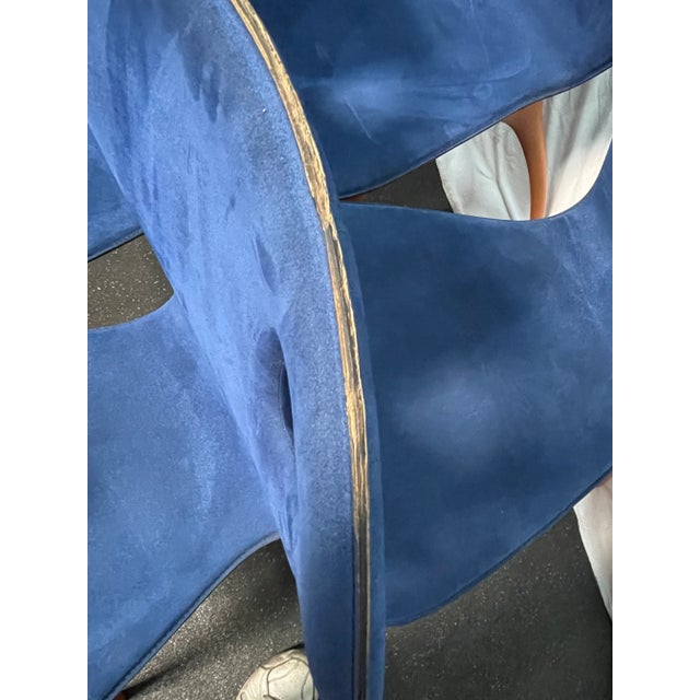 Royal Blue 1950s Vintage Mid Century Italian Modern Malnati 'Bambi' Dining Chairs - Set of 4 For Sale - Image 8 of 11