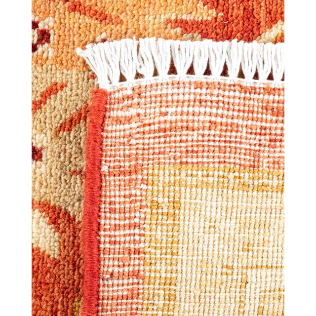 1990s Vintage Traditional Hand Knotted Wool Area Rug, Orange - 5'10" X 8'9" For Sale - Image 5 of 9