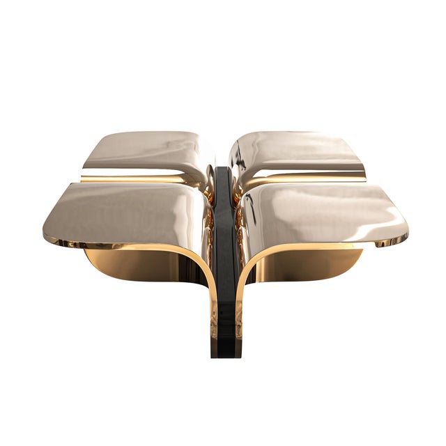 Alphacute" Coffee Table With Bronze, Handcrafted For Sale - Image 4 of 7