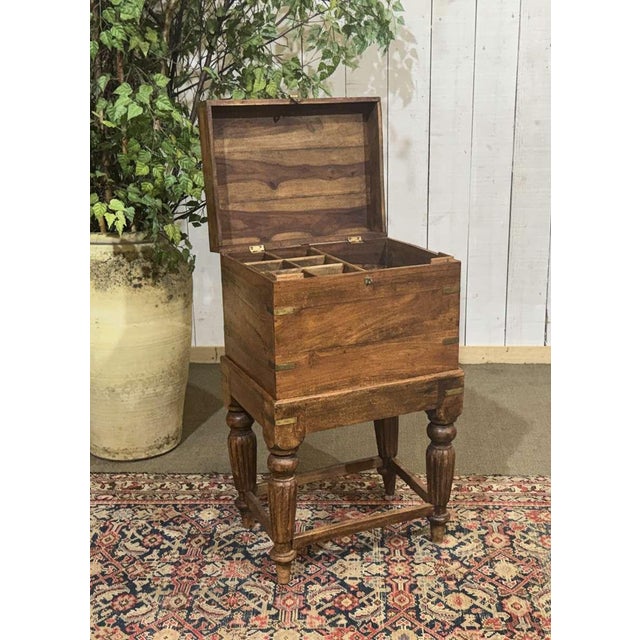 Nautical Teak Bottle Chest on a Stand For Sale - Image 5 of 13
