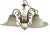 Brass Vintage Art Nouveau Style Fleur De Lis Calla Lillies Shades 5 Arms Chandelier For Sale - Image 8 of 13