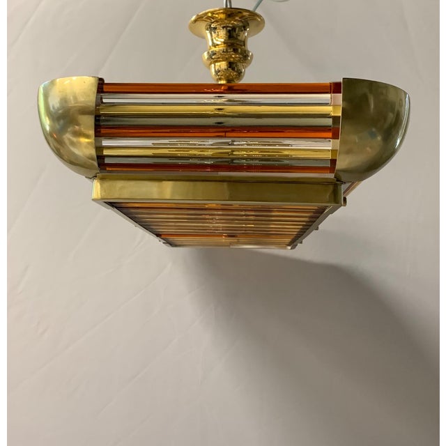 Art Deco Ceiling Light with Murano Brass Rods, 1940s For Sale - Image 7 of 10