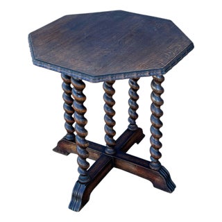 Vintage Octagonal Side Table, 1920 For Sale