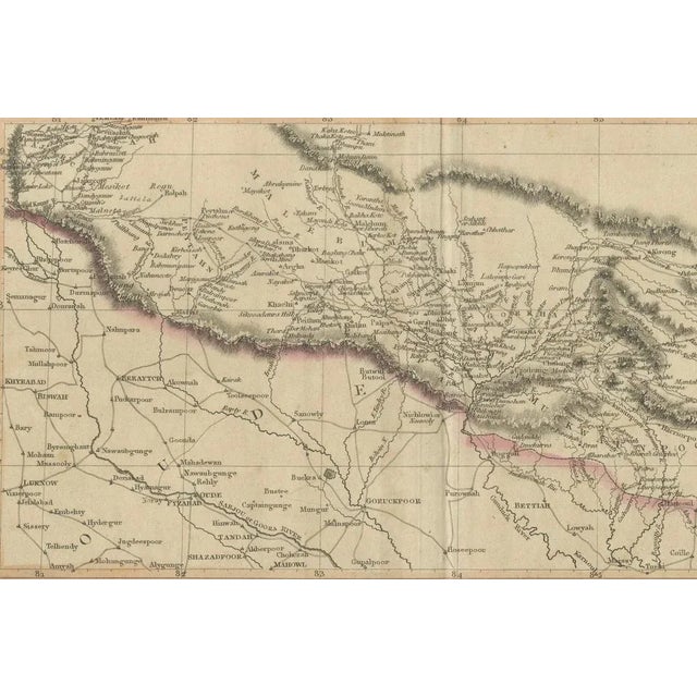 Paper Large Northern Hindostan Map by J. Thomson, 1817 For Sale - Image 7 of 9