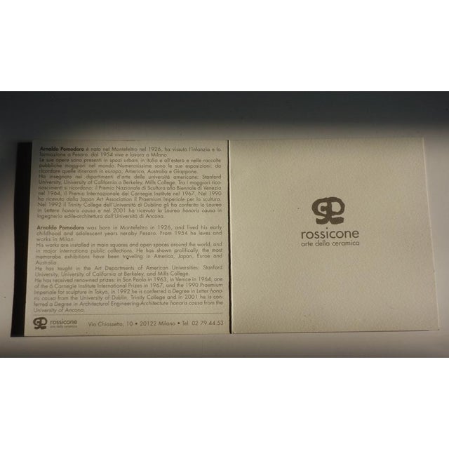 Italian White Ceramic Sculpture Plate by Arnaldo Pomodoro for Rossicone, 2004 For Sale - Image 12 of 14