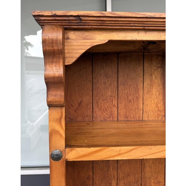 Brown Mid 20th Century Solid Pine Bookshelf With Lower Drawer For Sale - Image 8 of 10