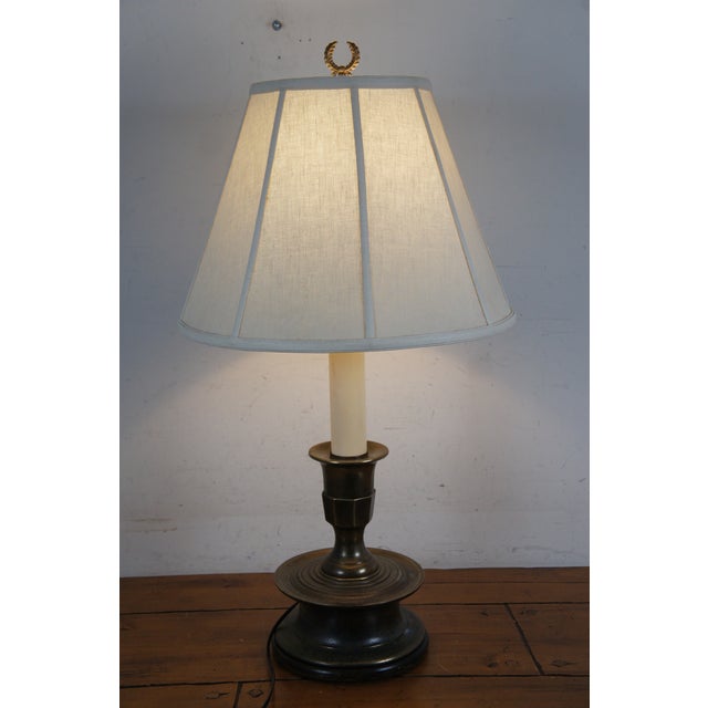 Frederick Cooper Vintage Frederick Cooper Brass Candlestick Candle Stand Table Lamp For Sale - Image 4 of 12
