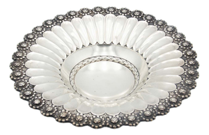 Circular Fruit Bowl in Gummed Silver