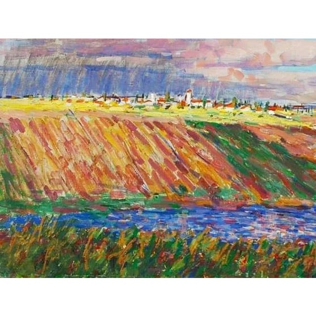 Ukrainian Impressionism Oil Painting, River Landscape, 1960s Soviet Art 110-150 For Sale - Image 4 of 6