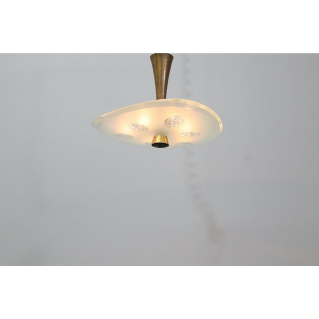 Glass Model 1748 Glass Pendant Light by Max Ingrand for Fontana Arte, 1954 For Sale - Image 7 of 15