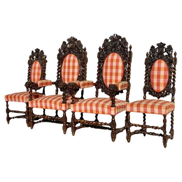 Louis XIII Armchairs and Chairs, Set of 4 For Sale