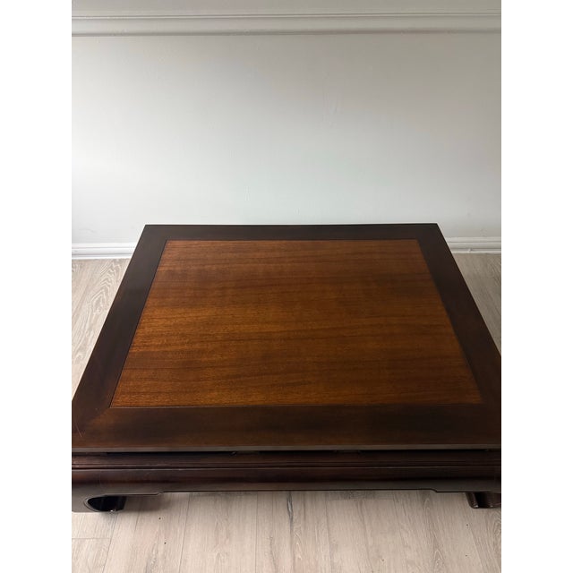 Wood Henredon Vintage Ming Style Hollywood Regency Chinoiserie Mahogany Coffee Table For Sale - Image 7 of 12