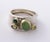 1990s Sterling Cigar Band Ring With Green Gemstones, Size 7.25 For Sale - Image 6 of 9