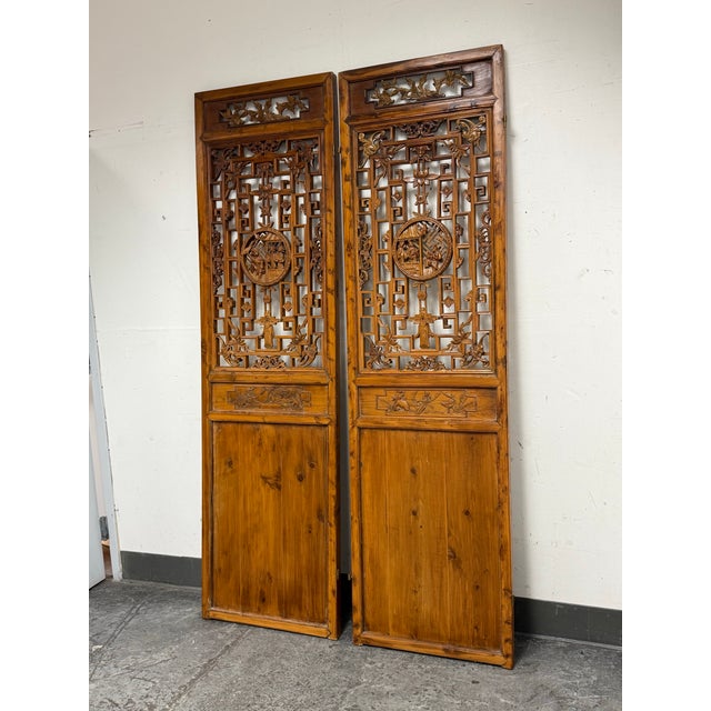 Chinese Chinese Vintage Carved Panels, Pair For Sale - Image 3 of 12