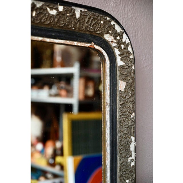 Black Large Antique Louis Philippe Bohemian Mirror, 1920s For Sale - Image 8 of 13