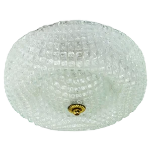 French Ceiling Light in Glass and Brass, 1960