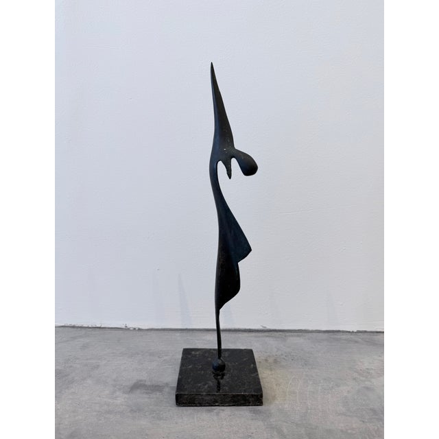 Brazilian Mid-Century Modern Abstract Dancer Bronze Sculpture on Granite Base For Sale - Image 4 of 13