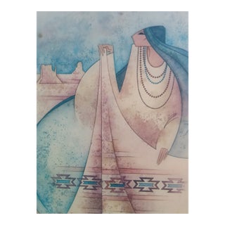 1980s G.E. Mullan 3 American Indian Ceramic Tile Art For Sale
