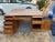 1940s Vintage Oak Partners Executive Double Sided Desk For Sale - Image 9 of 12