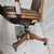 Wood 1900s Sikes Furniture Walnut & Leather Upholstered Desk Chair For Sale - Image 7 of 9