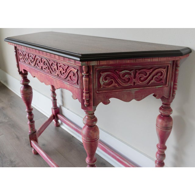 Antique Console Table With Ornate Carved Details For Sale - Image 10 of 16
