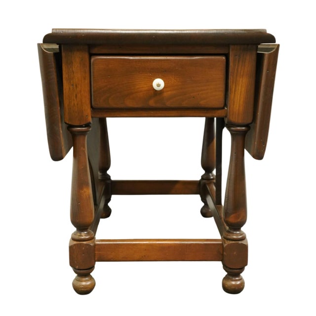 Ethan Allen Antiqued Pine Old Tavern Rustic Americana 37" Pembroke Drop