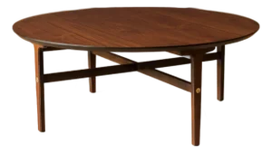 Mid Century Modern Round Walnut Coffee Table by Stanley Furniture Co.